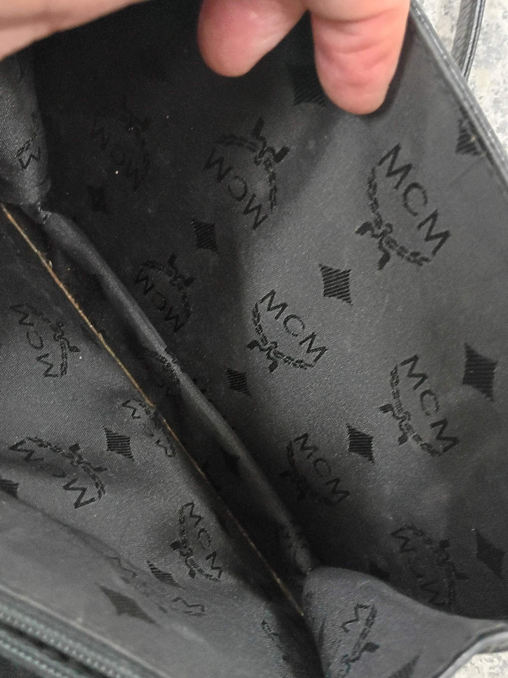 MCM Black Leather Crossbody with Gold Logo Studs - Picture 9 of 14